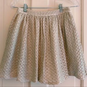 alice and olivia gold skirt